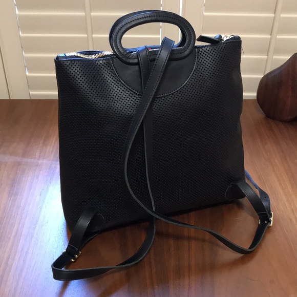 8/25 LAST DAY📦 Clare V Marcelle Black Perforated Leather Backpack - Picture 3 of 11